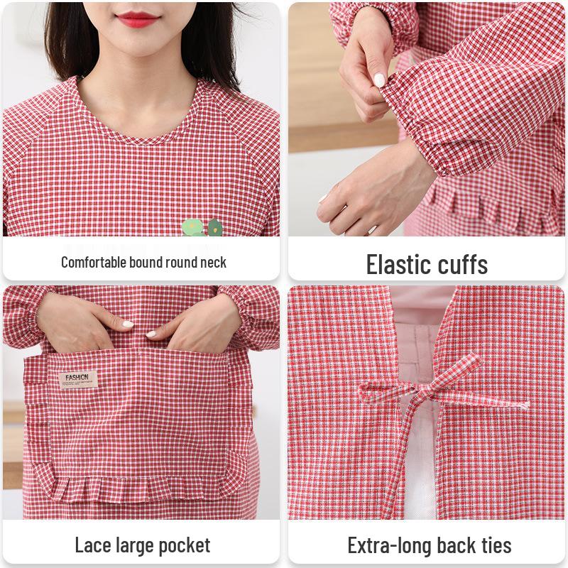 Extended Cotton Coveralls for Adults, Long-Sleeved, Stain-Resistant Apron for Work, Home, Kitchen, and Commuting