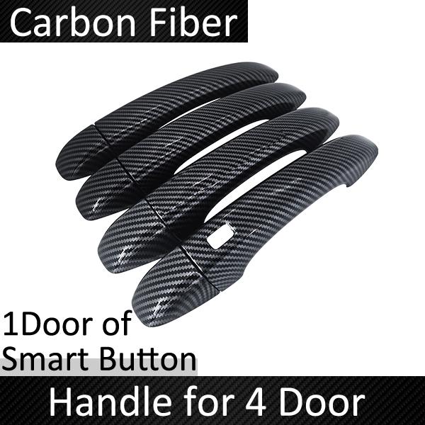 Black Carbon Fiber Exterior Door Handle Cover for  Renault Talisman Samsung SM6 2016~2022 Accessories Stickers Trim Set