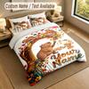 Autumn Harvest Theme Personalized 3Pcs Bedding Set Custom Text & Name 1 Sheet 2 Pillowcases Household Bedding 1pc