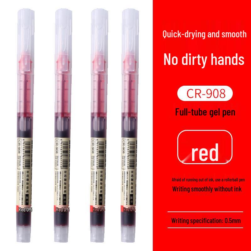 Rychleschnoucí gelové pero s 0,5mm válečkovým hrotem, velká kapacita, černý inkoust, ideální pro podepisování, do kanceláře a na zkoušky.