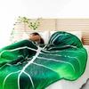 Hot Selling Green Leaf-Shaped Flannel Blanket - Funny Birthday Gift