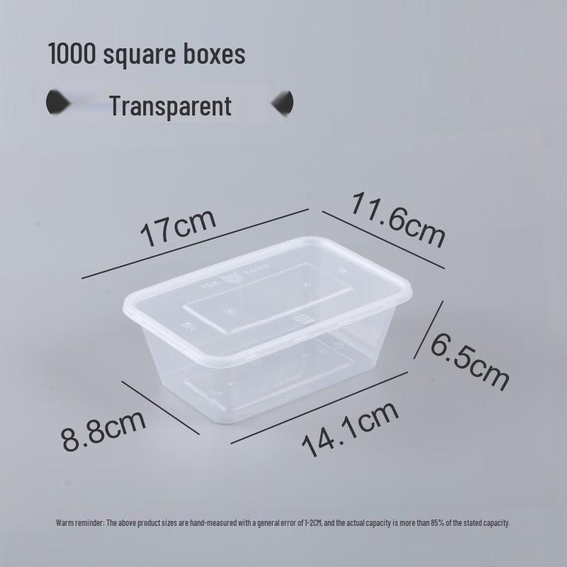 Disposable Rectangular Plastic Takeaway Food Containers