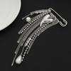 Fashion Heart Chain Tassel Brooch for Women Exaggerated Imitation Baroque Pearl Multi Layer Suit Pin Multi-Functional Jewelry