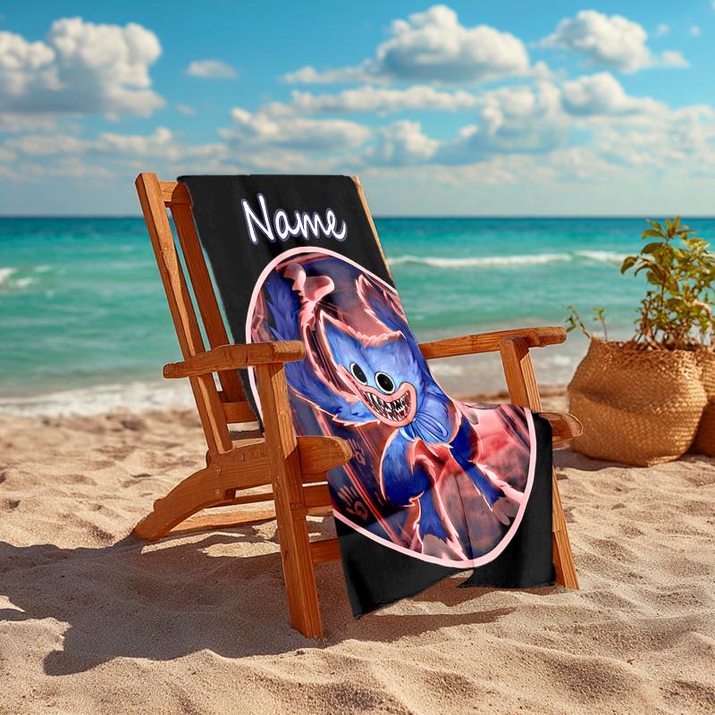Personalized customized proof beach towel with Poppy Playtime pattern - soft, absorbent,quick-drying,perfect swimming,camping&bathing