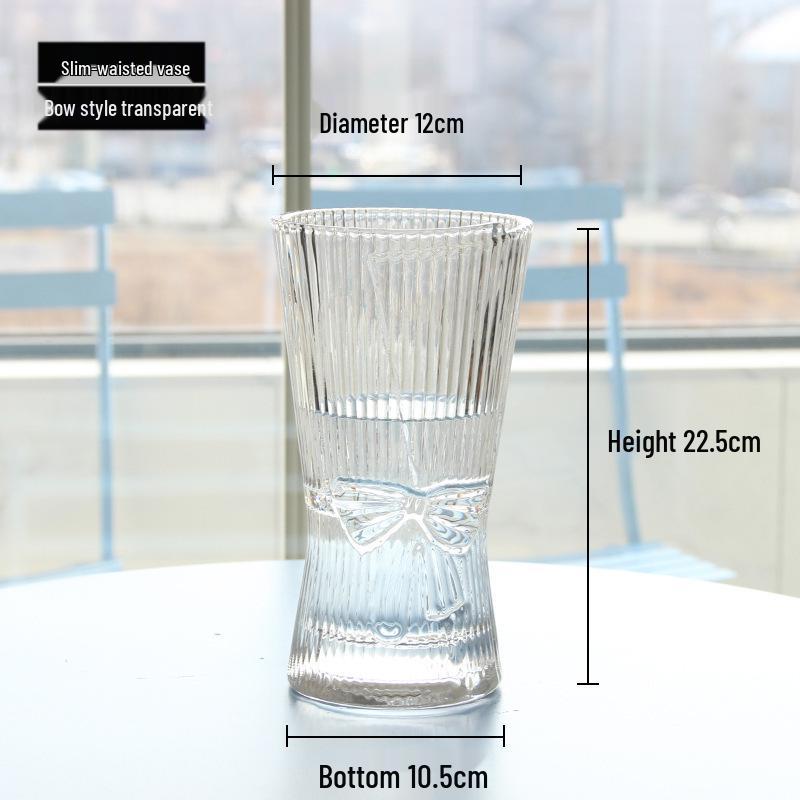 Nordic Cone-Shaped Transparent Glass Vase for Lucky Bamboo and Flowers