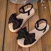 Women Anti-slip Trend Sandals New Style Summer Lightweight Sandals Beach Casual Slippers Outdoor Bow Tie Flat Shoes Home