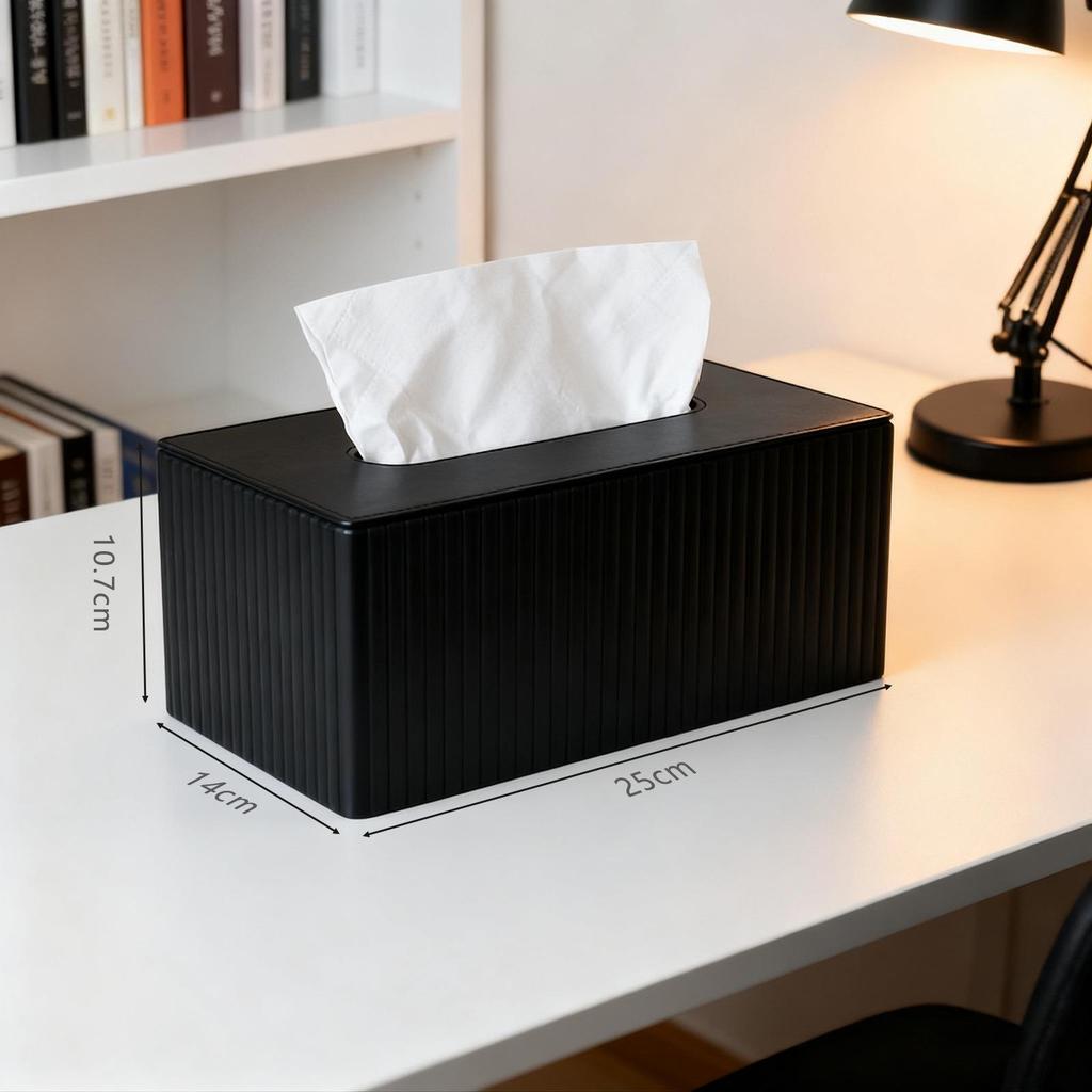 Elegante Scatola Porta Fazzoletti in Pelle di Lusso per Tavolini da Pranzo e Caffè - Personalizzabile con Logo