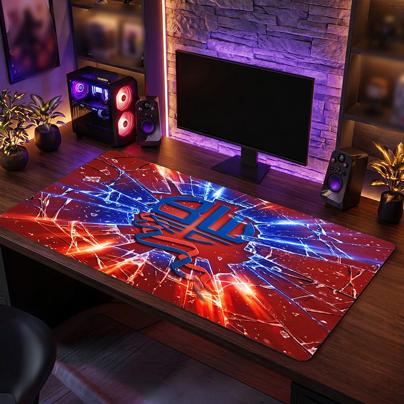 Bolton Wanderers FC Theme Pattern Mouse Pad, Soccer Logo Design XXL Gaming Desk Mat Non-Slip Computer Mouse Pad