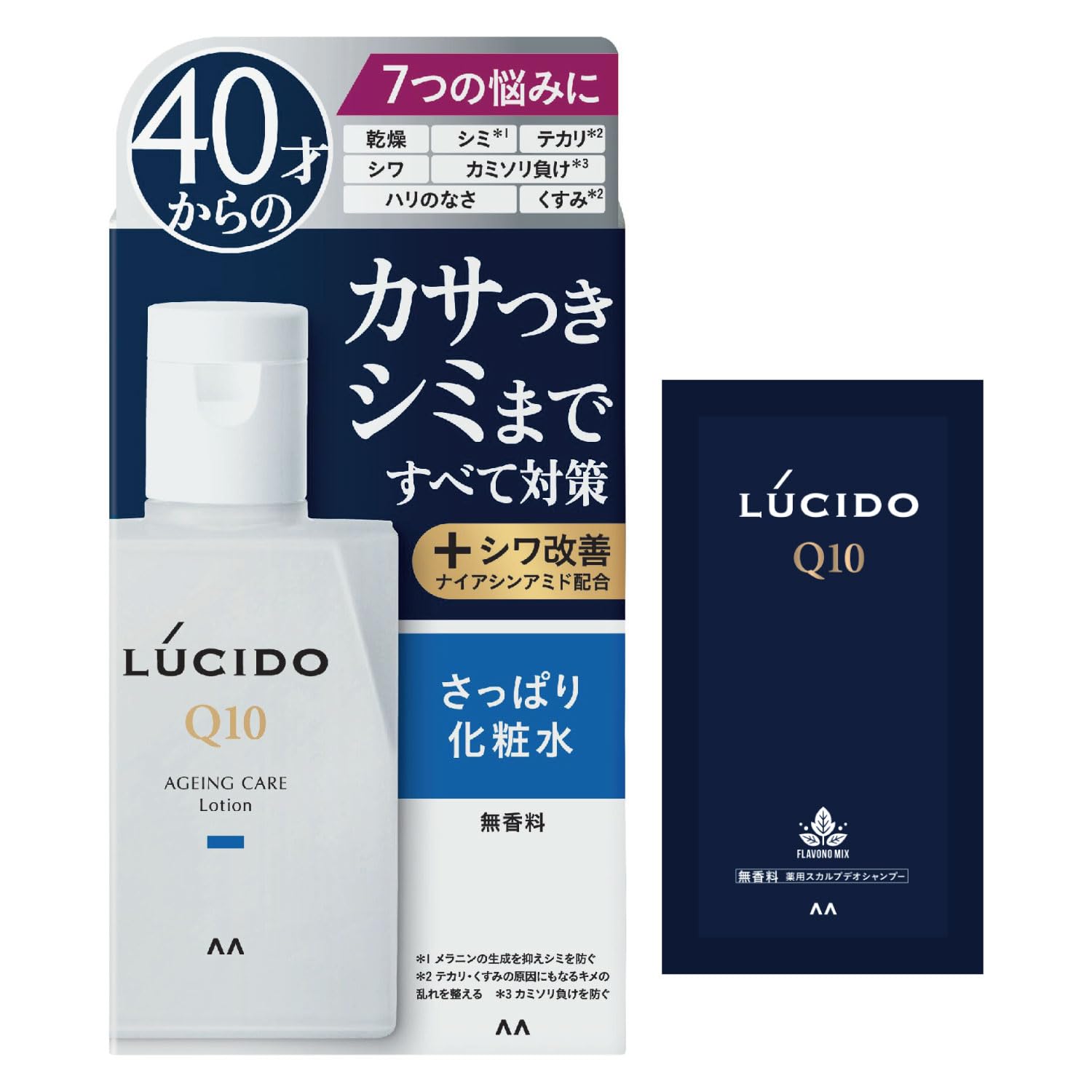 

LUCIDO Medicated Total Care Lotion for Clear 110ml Sample Cream (Quasi-drug) Men, Moisturizing, Fragrance-Free, Set, + (Skin 2g)