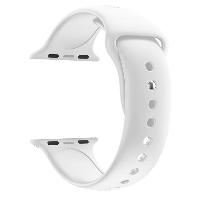 Armband kompatibel Apple Watch 38mm 40mm 41mm Serie 8 7 6 5 4 3 2 1 SE - Größe S - Weiches Weißes Silikon Phonillico®