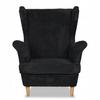 Bonito Scandinavian Wing Chair Family Furniture Black Corduroy Stripes Fashion