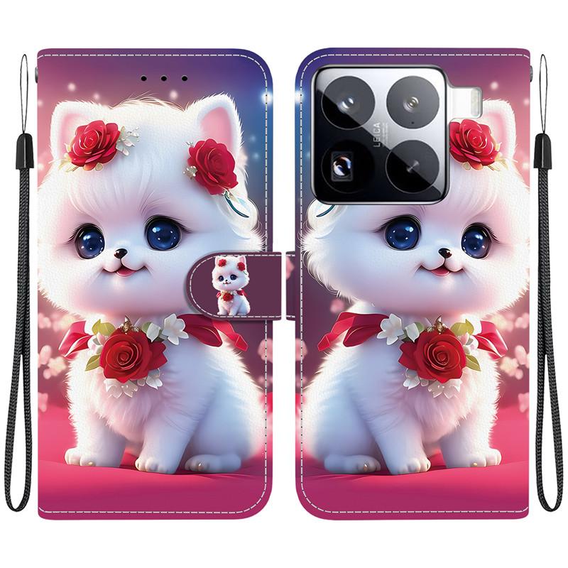 Etui Zwierzęce Lew Panda Skórzane Etui na Telefon Dla Xiaomi 15 Ultra 14 14T 13 13T 12T Pro 12 Lite 12X Portfel Klapka Karty Magnetyczne Etui