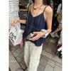 Korean Design Niche V-neck Halter Top for Women Summer Retro Style Sleeveless Vest Top