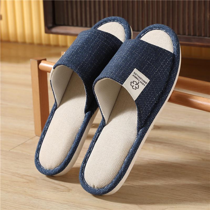 2023 Summer Cotton & Linen Non-Slip Indoor Slippers for Men & Women - Silent & Comfortable