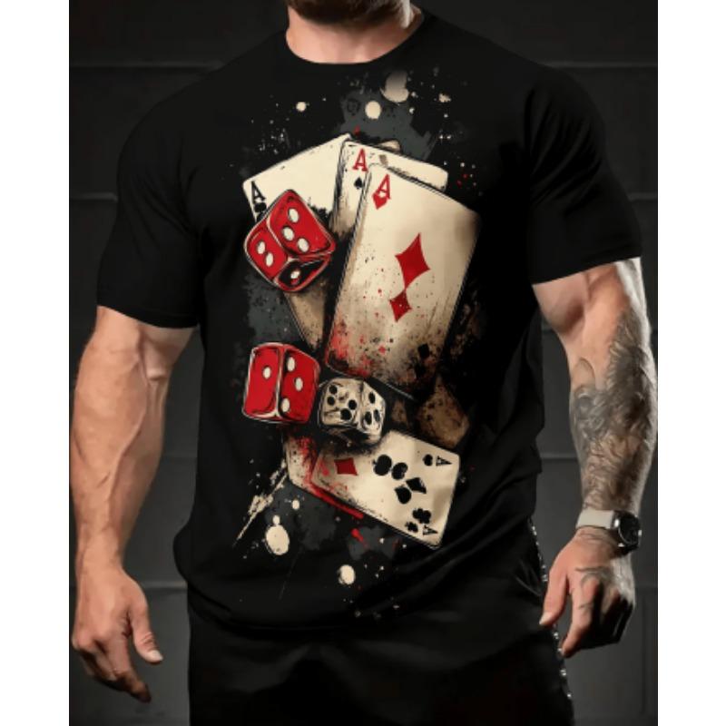 

Men s 3D pattern T-shirt short-sleeved T-shirt 3D printed round neck shirt retro retro casual street XL