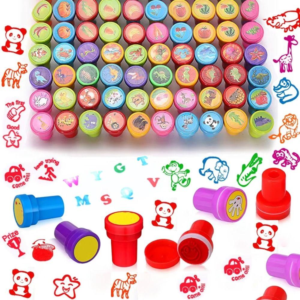 10/12/26 st Självfärgande Djurstämplar för Barn Skattkista Pris Födelsedagskalas Gåva