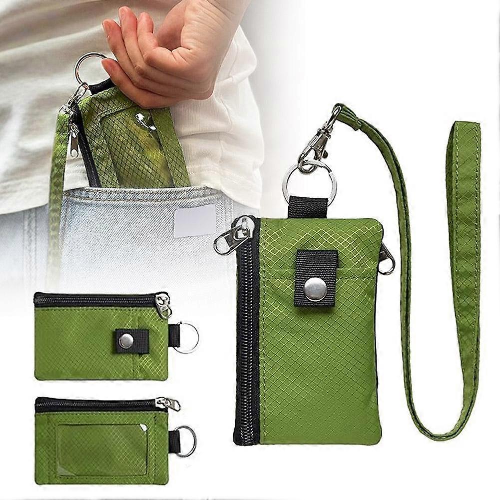 New Small Wallet With Window Waterproof ID Protection Wallet With Rope Keychain Anti-Theft Card Holder