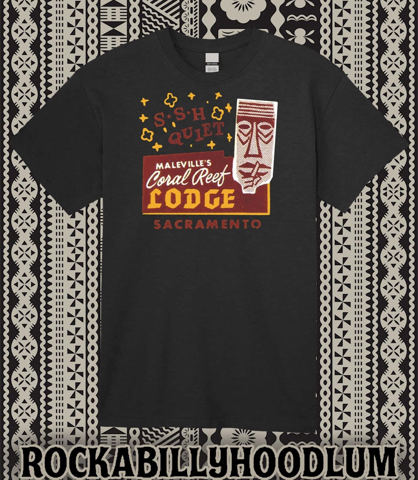 Retro Tiki Art Tee T Shirt Mug Bar Restaurant Coral Reef Lodge Sacramento CA L