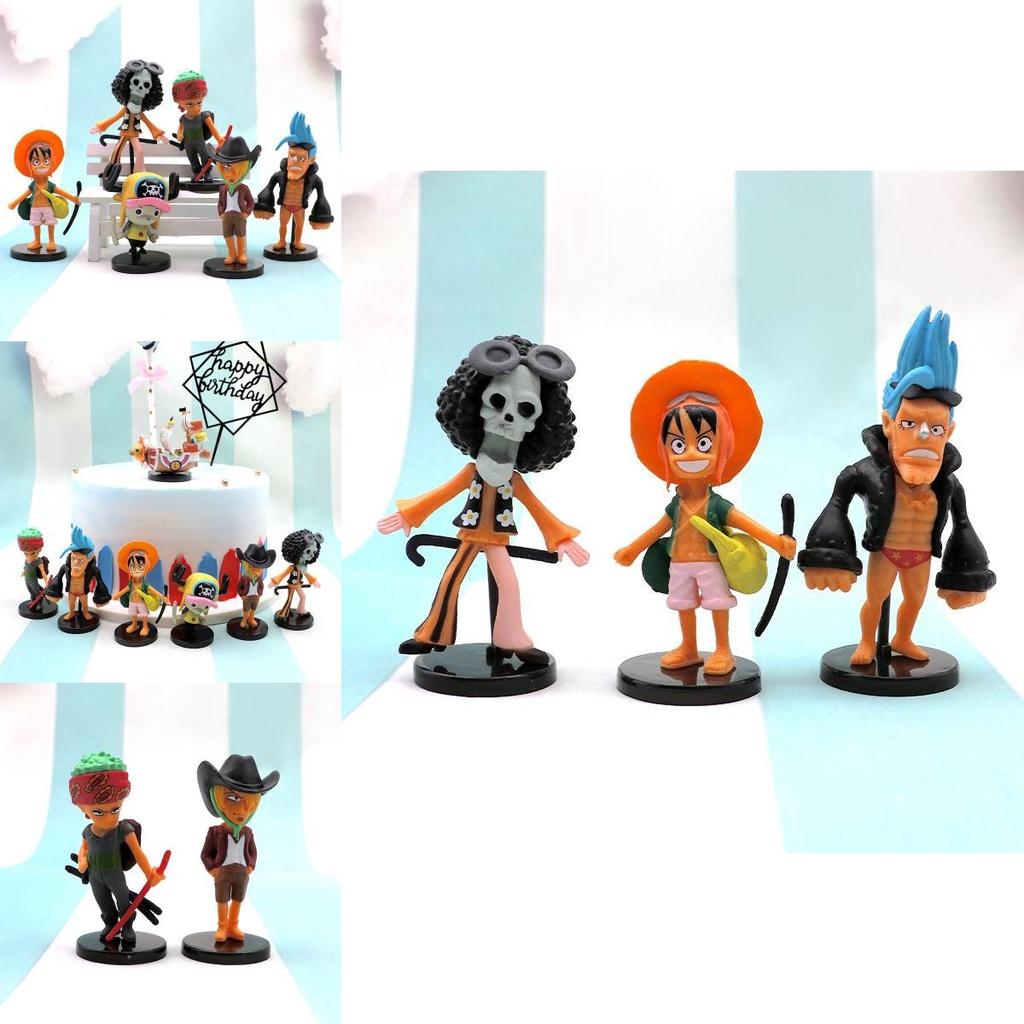 6pcsset One Piece Figures Monkey D Luffy Zoro Chopper Miniatures Pvc Gift Toys