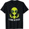 Cute Alien I Come In Peace Space Rave EDM Music Alien T-Shirt Graphic Tee Fashion Short Sleeve Novelty Unisex Short-sleev