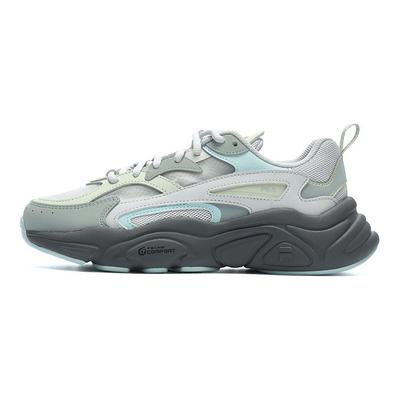 Mars 1 Fabric Synthetic Leather Comfortable Shock Absorbing Wear Resistant Low Top Casual Shoes Women Sneaker Gray-Green F12W322109FAB
