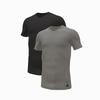 Elastic Cotton Quick-Dry Base Layer 2-Pack Unisex Tops Black Gray 4A2M05-908