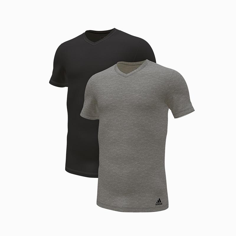 

Adidas Elastic Cotton Quick-Dry Base Layer 2-Pack Unisex Tops Black Gray 4A2M05-908 S