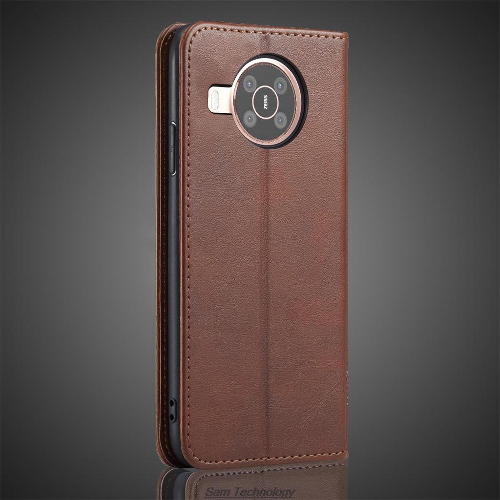 Magnetyczne przyciąganie Skórzane etui do Nokia X20 / Nokia X 20 Uchwyt na karty Kabura Etui z klapką Etui Portfel Telefon Torby Fundas Coque
