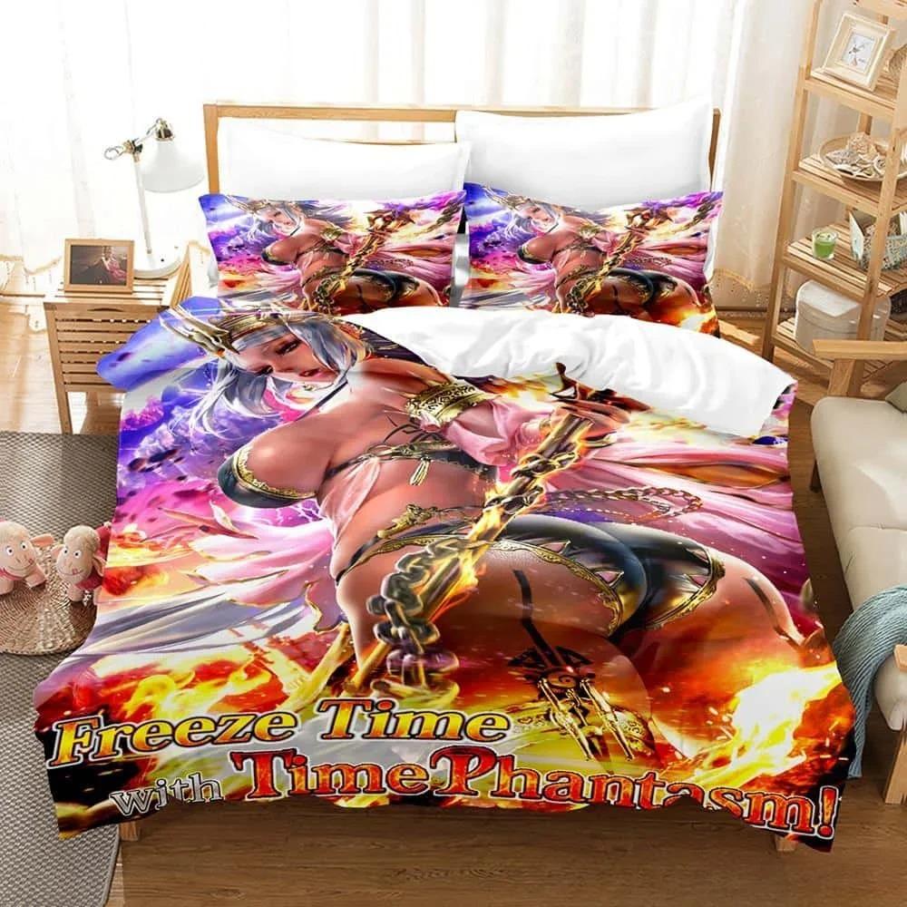 Set de lenjerie de pat Anime 3D Black Summoner Single Twin Full Queen King Size Set de pat Dormitor Adult Copil Seturi husă de plapumă Textile de casă