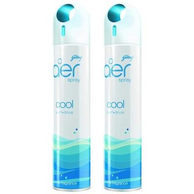 Godrej Aer Spray | Room Freshener for Home & Office - Cool Surf Blue (220 Ml) | Long-Lasting Fragrance (Pack of 2)
