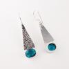 Natürlicher Blauer Apatit Edelstein 925 Sterlingsilber Schmuck Handgefertigte Ohrringe 1,9" EE-165-5