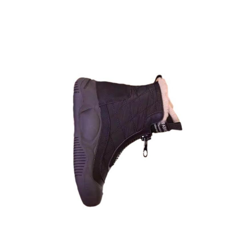 Modische Winterschuhe für Damen Retro Wasserdichte Schneestiefel 2024 Weiche Sohle Vulkanisierte Baumwollschuhe Plüsch Warme Plateau-Stiefeletten 35-40