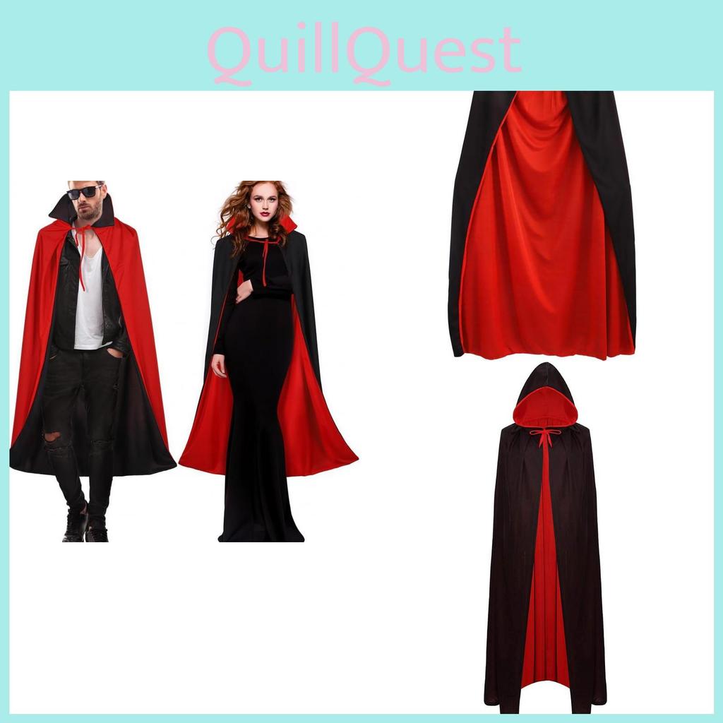 Halloween Vampire Cloak With Cap For Cosplay Party Costume Stage Performance