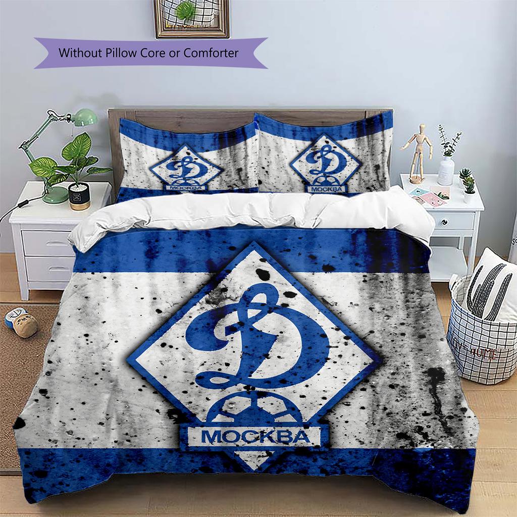 Dynamo Kyiv Pattern Bedding Quilt Set Home Decoration Gift (1 * Duvet Cover + 2 * Pillowcase Without Core)