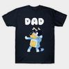 Men Black Print T-shirt Vintage - New Bluey Dad No-Cut Transfer Paper Print Cotton Tshirt