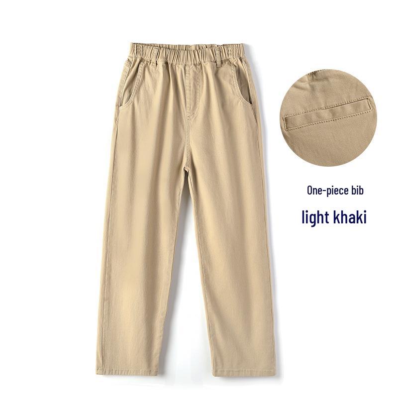 Khaki School Uniform Pants for Primary and Middle School: Boys' Spring/Autumn Cotton Casual Pants & Girls' Stretch Cotton Long Pants