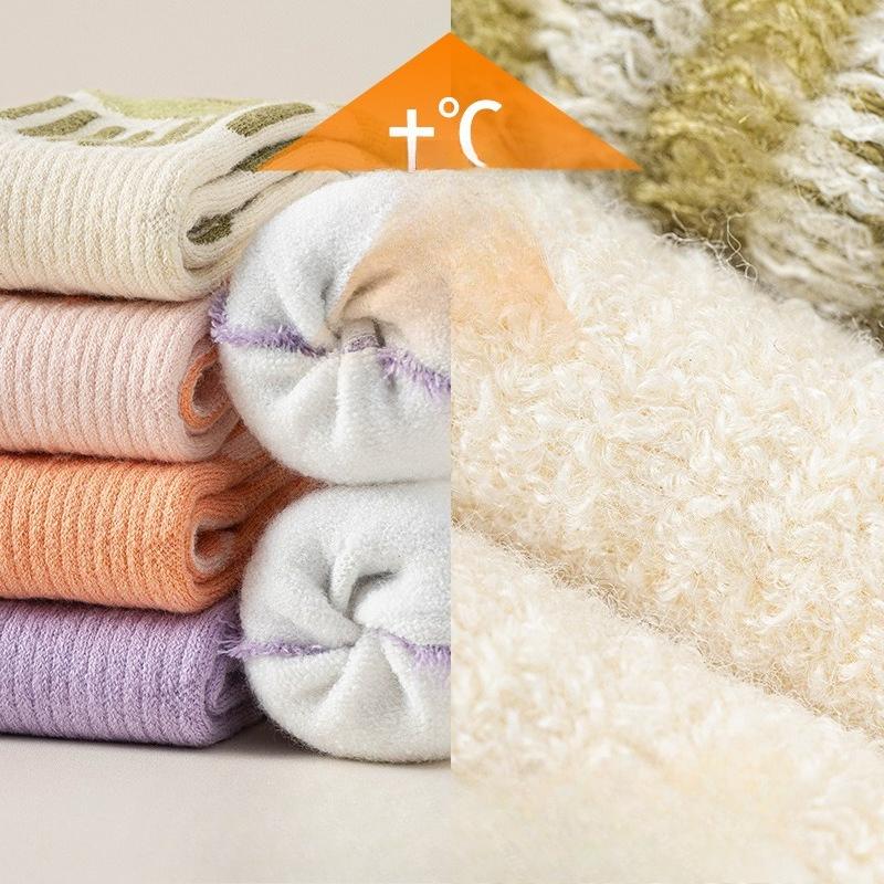 Skiing Calf Socks for Women, Thick and Warm In Winter with Towel Soles, Outdoor Hiking and Mountain Climbing Sports Stockings