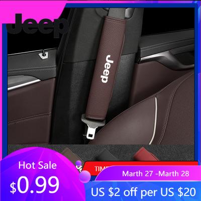 For Jeep Breathable Car Seat Belt Padding Pad Interior Accessories For Jeep Wrangler Renegade Compass Grand Cherokee JK Patri