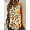 Summer Ladies 3D Printed Sleeveless T-Shirt Fashion Versatile Breathable Trend Casual