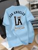 Retro Varsity Style Los Angeles 1987 Tee with Bold LA Lettering and Script Print 100 Cotton Unisexs Tshirt Summer Casual Wear