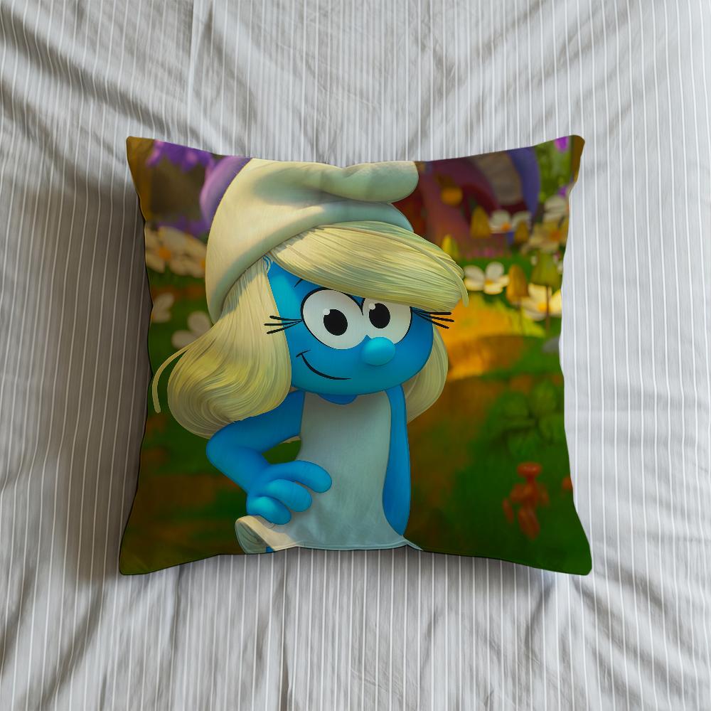 Cushion 2025 Cover Soft Case Cartoon Sofa Living Room Home Movie Comfortable Office Decor S-SmurffS-ES Protective Pillow