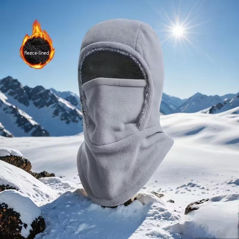 1-2PC Winter Warm Hat OutdoorCycling Face Mask Skiing Hiking Fleece Lined Thick NeckProtector Windproof Thermal for Cold Weather