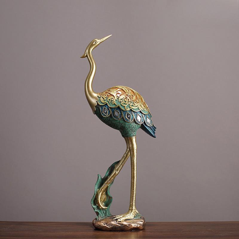 Grue Peinte Meuble TV Salon Bureau d'Entrée Meuble à Vin Ornements Résine Décorations Artisanales pour la Maison