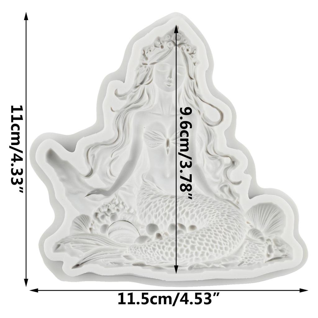 Mermaid Silicone Molds Mermaid Girl Fondant Mold Cake Decorating Tools Cupcake Topper Chocolate Candy Craft Gum Paste Polymer Clay