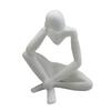 3D Printed Thinker Style Abstract Sculpture, Meditator Statue Collectible Figurines, Home Office Bookshelf Desktop Decor