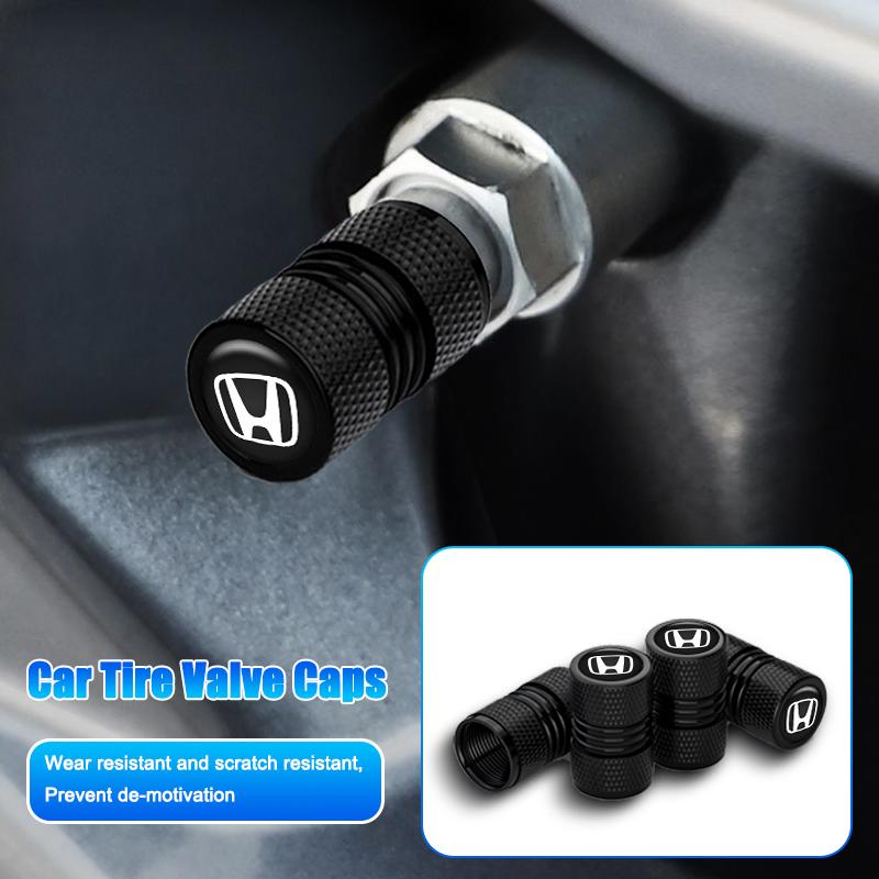 4Pc Car Valve Caps Stem Case Cover Accessories Wheel Valve Dust Caps Tyre Rim Stem Cover For Honda Civic City Accord Fit Insight UH3