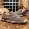 Mens Casual Vintage Loafers Flat Hemp Bottom Fishermen Shoes Driving Soft Shoes Holiday Beach Sailing Bohemian Autumn Size 38-44