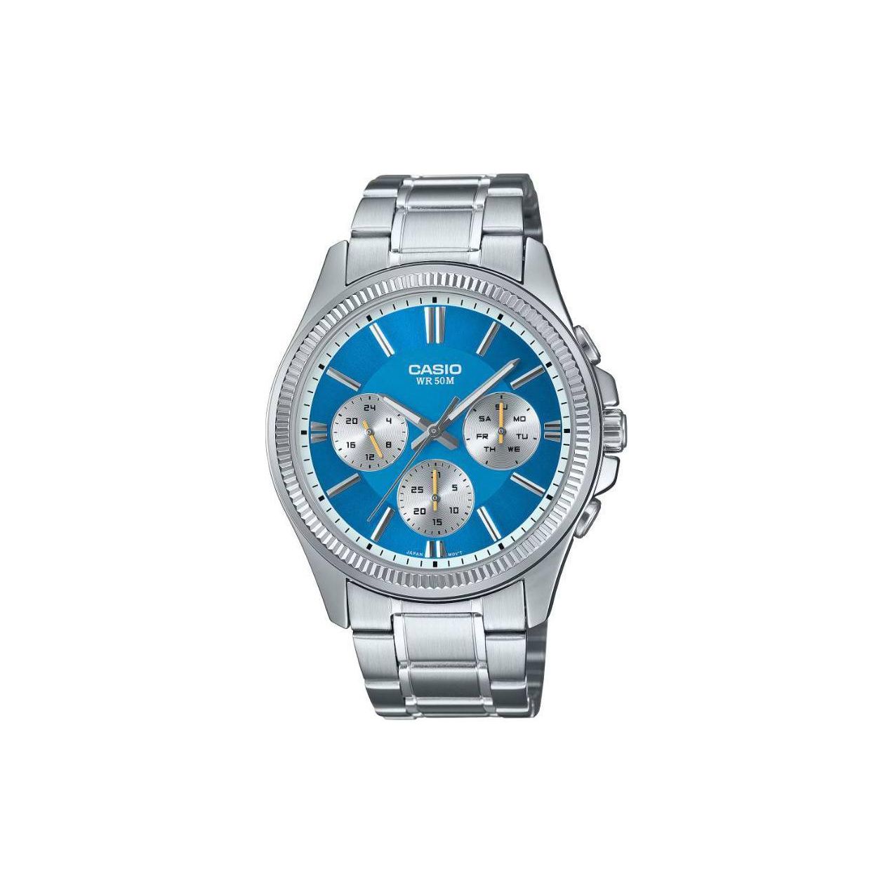 

Casio 50M Waterproof Quartz Movement Stainless Steel Watch 48.5*42Mm Men watches Blue MTP1375D-2A2 Blue Dial