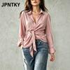Blusas y Camisas Casuales de Moda para Mujer JPNTKY de Manga Larga con Cuello Polo