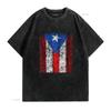 Womens Vintage Flag of Puerto Rico T Shirt Distressed  vintage Washed Stretched Unisex Versatile Casual Top For Everyday Wear